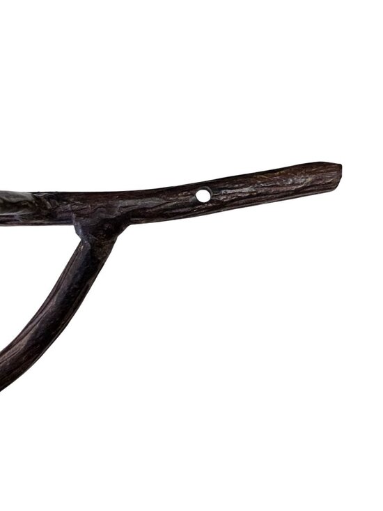 Rustic Branch Wall Hook Pinecone Accents Cast Iron Coat Rack Cabin Decor - Picture 3 of 10